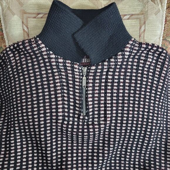 Skjaeveland Hubro Sweater Mens Small Black White Red 100% Wool Norwegian 1/4 Zip - Picture 10 of 15